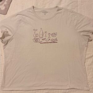 Abercrombie Graphic Skimming Tee in Light Cream